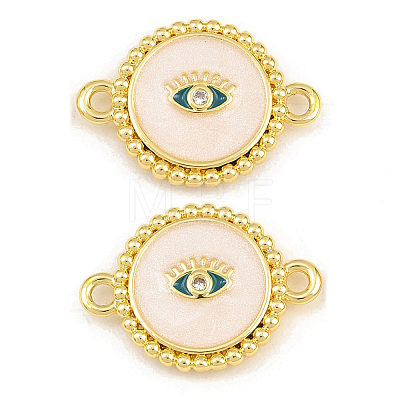 Brass Micro Pave Clear Cubic Zirconia Connector Charms CU-CBA5CB0-21G-1