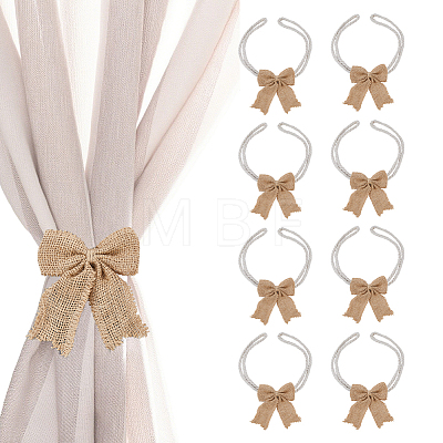 8Pcs Jute Cord Curtain Tiebacks Clips HJEW-FH00302-1