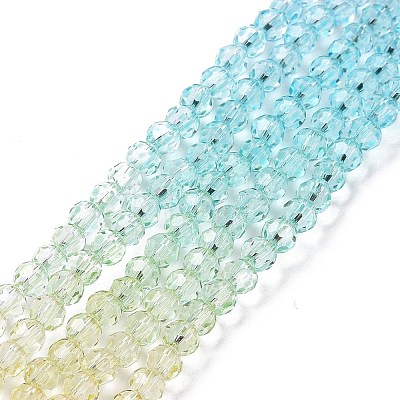 10 Strands Transparent Gradient Color Glass Beads Strands GLAA-CJ0002-14-1