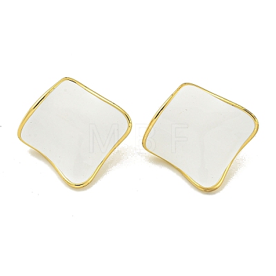 PVD Vacuum Plating 304 Stainless Steel & Enamel Stud Earrings for Women EJEW-G401-02G-01-1