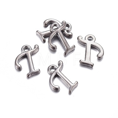 Gunmetal Plated Alloy Letter Pendants PALLOY-P097-03-T-1