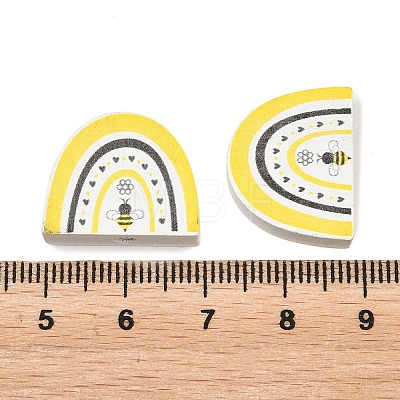Printed Poplar Wood Beads WOOD-Z008-01F-1
