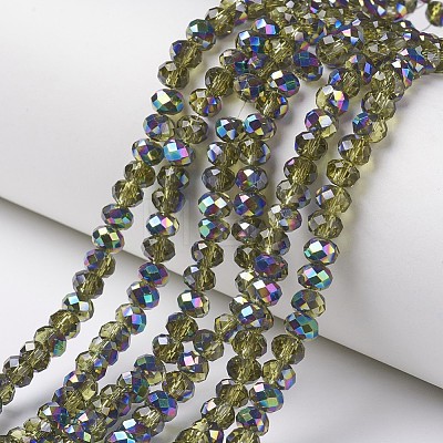 Electroplate Transparent Glass Beads Strands EGLA-A034-T2mm-Q16-1