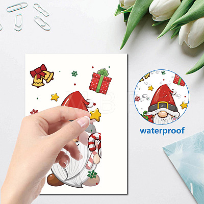 8 Sheets 8 Styles Christmas PVC Waterproof Wall Stickers DIY-WH0345-043-1