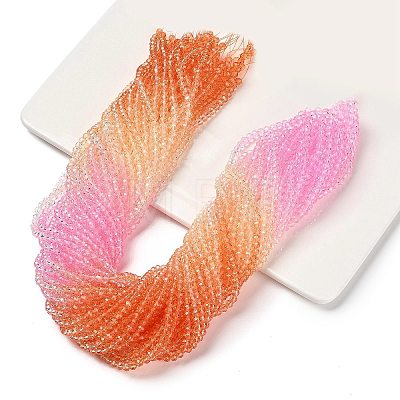 Transparent Painted Glass Beads Strands X-DGLA-A034-T3mm-A20-1