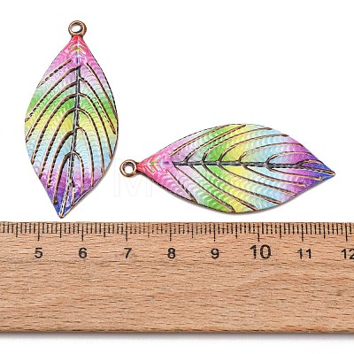 Rainbow Color Printed Iron Pendants RN-CBA3547-02A-1