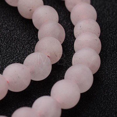 Frosted Round Natural Rose Quartz Bead Strands G-J346-06-6mm-1