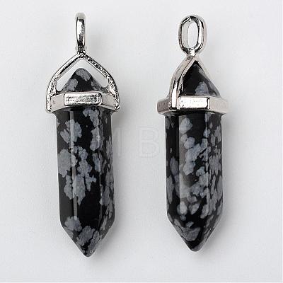 Natural Snowflake Obsidian Double Terminated Pointed Pendants G-F295-05A-1