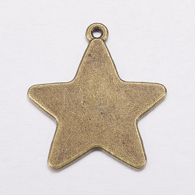 Tibetan Style Alloy Stamping Blank Tag Pendants EA085Y-AB-1