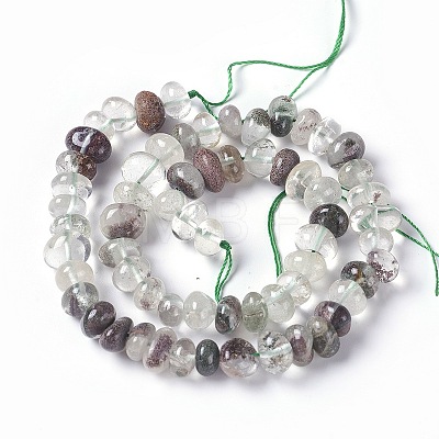 Natural Green Lodolite Quartz Beads Strands G-L493-14-1