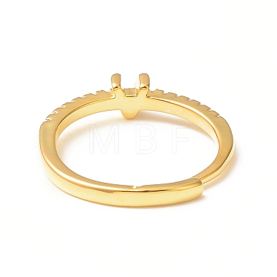 Clear Cubic Zirconia Initial Letter Adjustable Ring RJEW-C052-01G-V-1