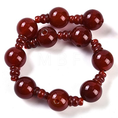 Natural Carnelian 3-Hole Guru Beads Strands G-H064-E08-03A-1