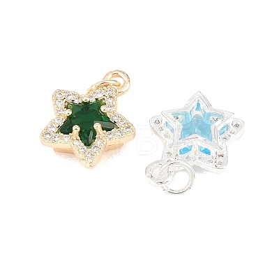 Brass Micro Pave Cubic Zirconia Pendants KK-K421-01-1