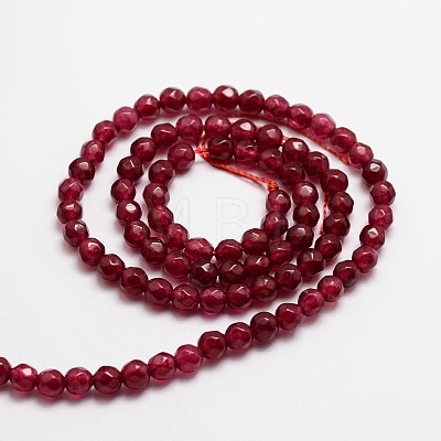 Dyed Natural White Jade Round Beads Strands G-E311-4mm-03-1