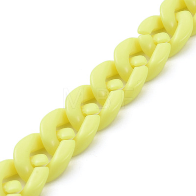 Handmade Opaque Acrylic Curb Chains AJEW-JB00662-08-1