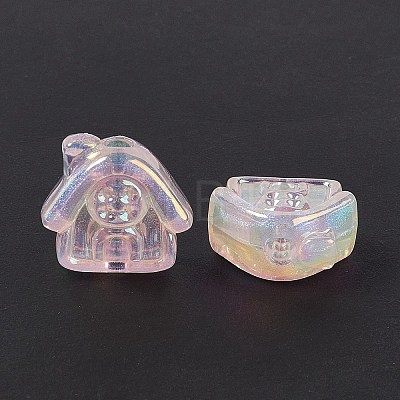 UV Plating Rainbow Iridescent Acrylic Beads PACR-M003-02E-1