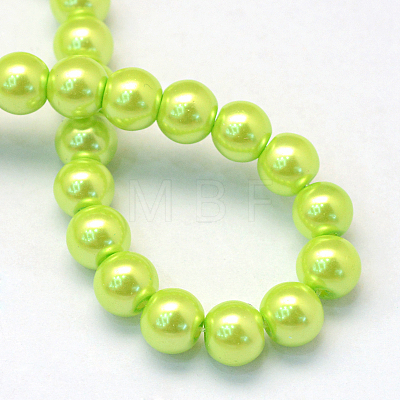Baking Painted Pearlized Glass Pearl Round Bead Strands X-HY-Q003-6mm-66-1