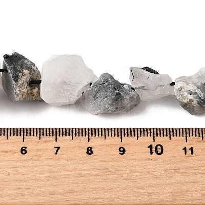 Natural Tourmalinated Quartz Beads Strands G-S386-C15-1