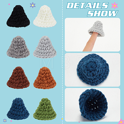 24Pcs 8 Colors Handmade Wool Woven Hat Decoration AJEW-FG0003-34A-1