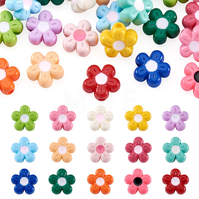 30Pcs 15 Colors Baking Paint Opaque Acrylic Beads MACR-TA0003-04-1