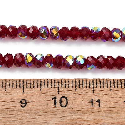 Electroplate Transparent Glass Beads Strands EGLA-A046-01A-09-1