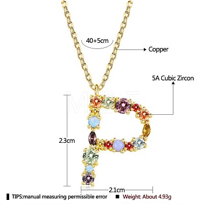 Brass Micro Pave Cubic Zirconia Pendant Necklaces NJEW-BB67040-P-1