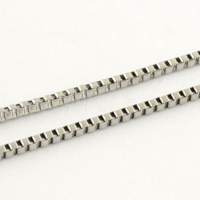 304 Stainless Steel Box Chain Necklaces NJEW-R223-02-1