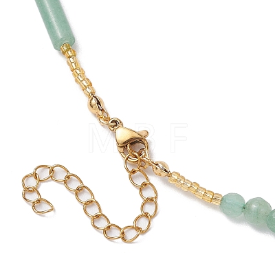 Natural Gemstone & Natural Pearl & Glass Seed Beaded Necklaces for Women NJEW-JN05094-1