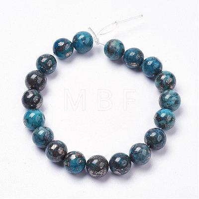 Natural Pyrite Beads Strands G-K181-02-I02-1