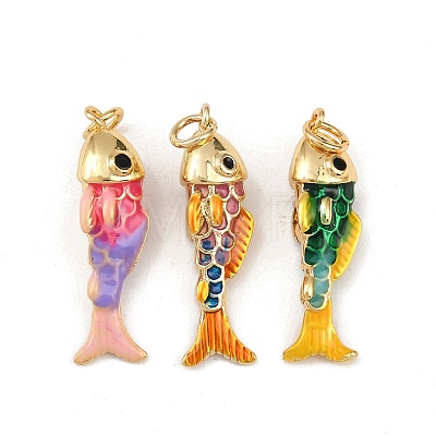 Brass Enamel Pendants KK-L255-03G-A-1