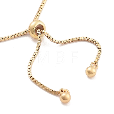 Brass Pave Clear Cubic Zirconia Rectangle & Flat Round Slider Bracelets BJEW-YWC0002-01G-1