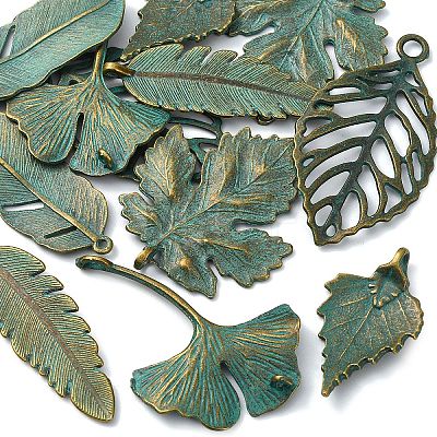 12Pcs 6 Styles Tibetan Style Alloy Pendants FIND-YW0011-52-1