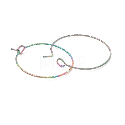 Rainbow Color Ion Plating(IP) 316 Surgical Stainless Steel Hoop Earrings Findings STAS-D183-02M-02-1