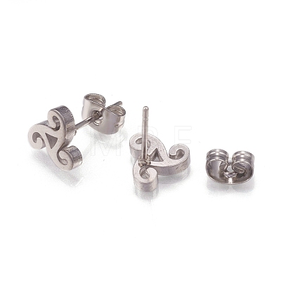304 Stainless Steel Stud Earrings EJEW-N045-05P-1