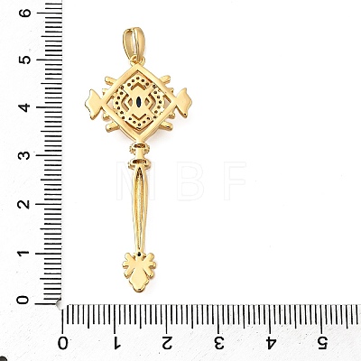Brass Micro Pave Cubic Zirconia Big Pendants X1-KK-B147-04G-05-1