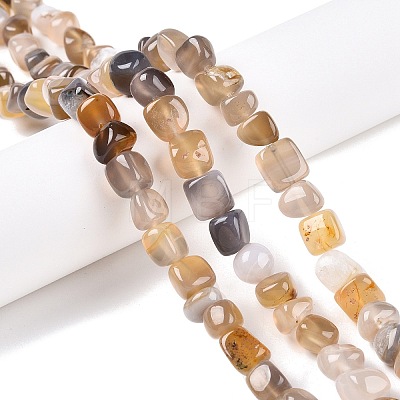 Natural Grey Agate Beads Strands G-N342-64-1