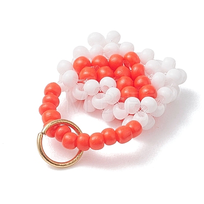 Glass Seed Beaded Handbag Pendants PALLOY-MZ01217-01-1