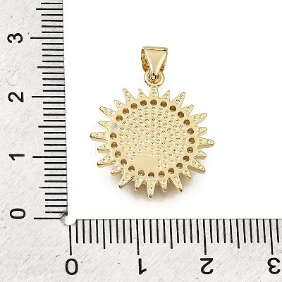 Brass Micro Pave Clear Cubic Zirconia Pendants CU-CBAF50C-19G-1