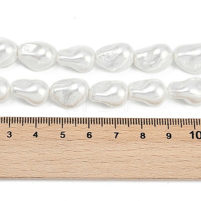 Electroplate Porcelain Imitation Pearl Beads Strands BSHE-Z009-03A-1