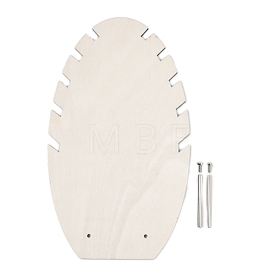 Leaf Shape MDF & Iron Pendant Necklace Jewely Display Stands NDIS-G008-02B-02-1