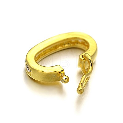 Rack Plating Brass Micro Pave Cubic Zirconia Twister Clasps ZIRC-I012-15G-RS-1