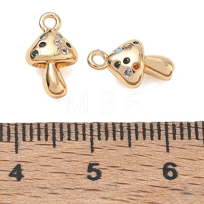 Brass Micro Pave Colorful Cubic Zirconia Charms CU-CBAB0CF-19G-1