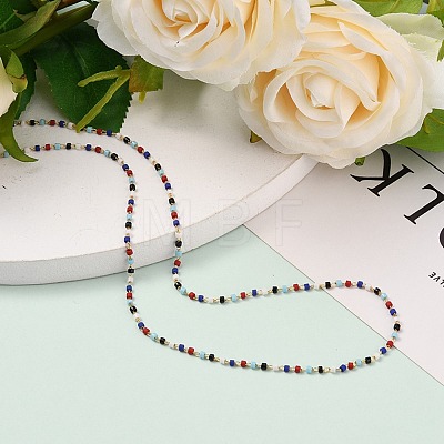 Handmade Glass Seed Beaded Necklaces NJEW-JN03185-02-1