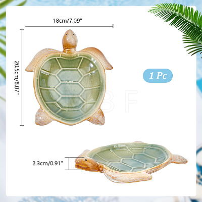 Tortoise Porcelain Home Decortions DJEW-WH0058-07-1
