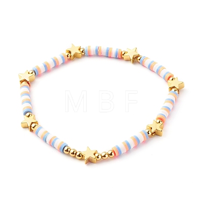 Handmade Polymer Clay Beads Stretch Bracelets Sets BJEW-JB06353-02-1