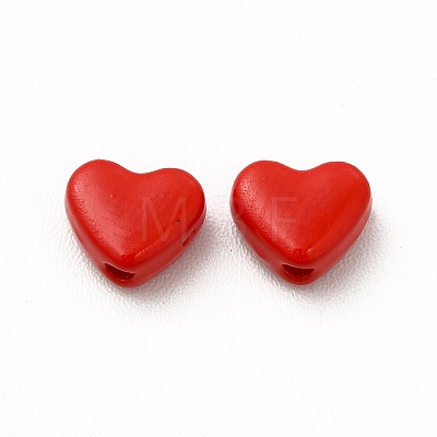 Heart Spray Painted Alloy Beads FIND-G053-01I-1