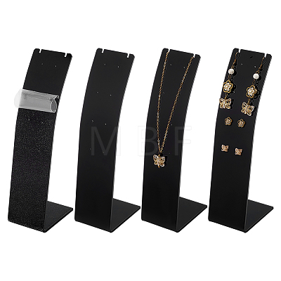 Desktop Acrylic Slant Back Single Necklace Display Stands ODIS-WH0025-234B-1