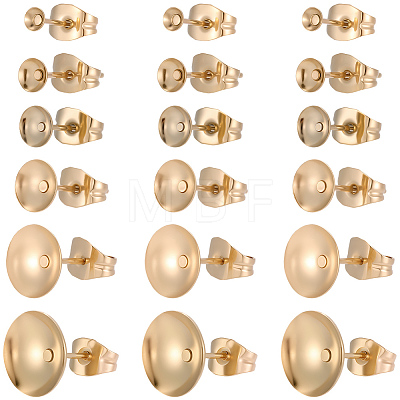 48Pcs 6 Styles Brass Stud Earring Findings STAS-BBC0011-01-1