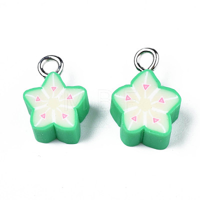 Imitation Food Handmade Polymer Clay Star Charms CLAY-N006-41-1