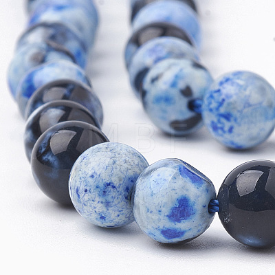 Dyed Natural Fire Crackle Agate Beads Strands G-T098-02B-06-1